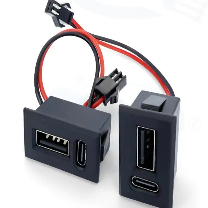 USB Female Base Type-C Double-Layer Socket Lamp Charging Socket Power Phone Socket With Cable Connector