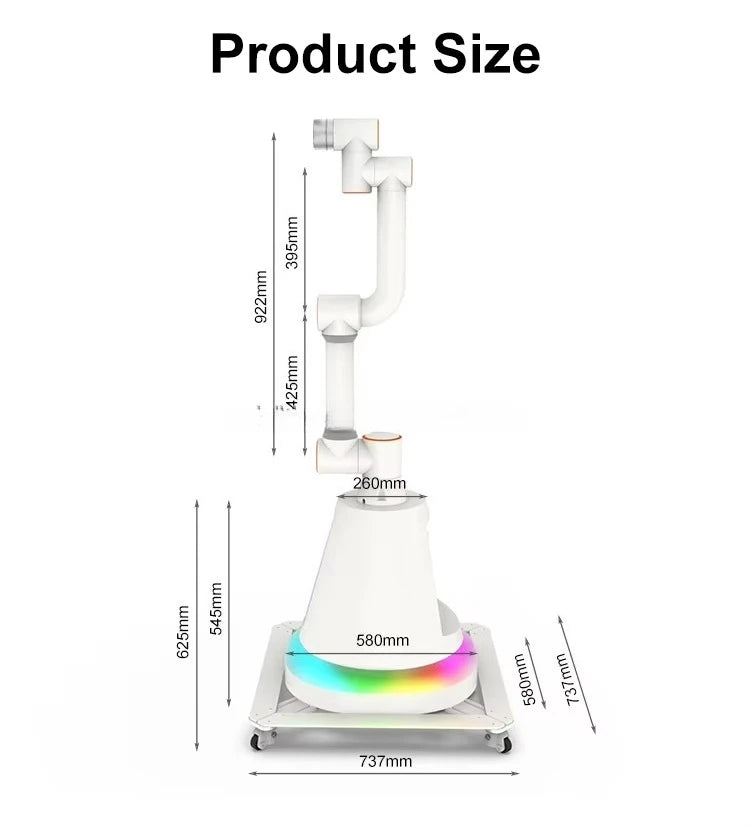 Customized  6 Axis Interactive Robot Photo Shooting Automatic Visual Camera Slow Motion Recording Light Function