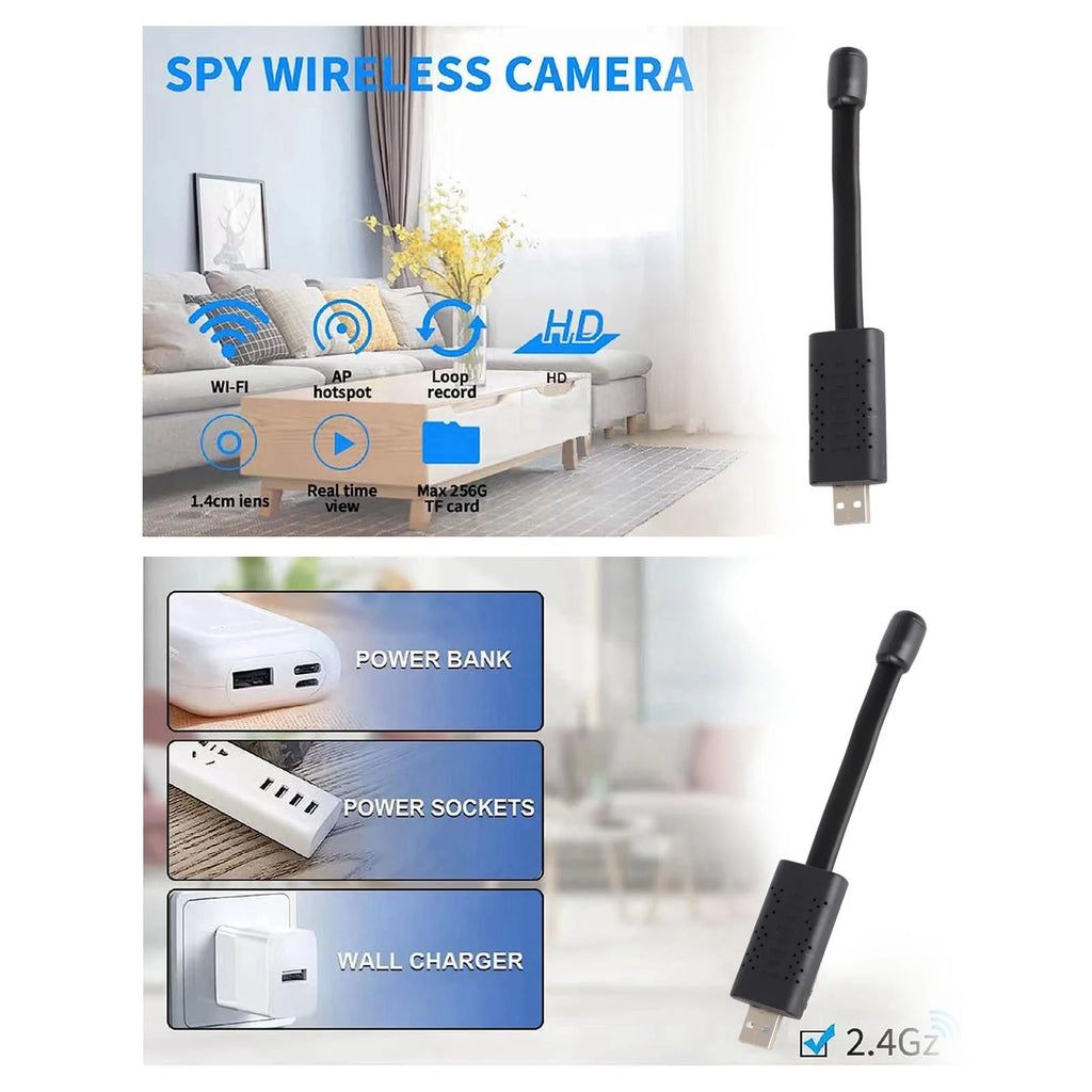 USB WiFi Security Camera 1080P HD Wireless Mini Camera with Motion Detection/Night Vision for Home Car Baby Monitor Indoor