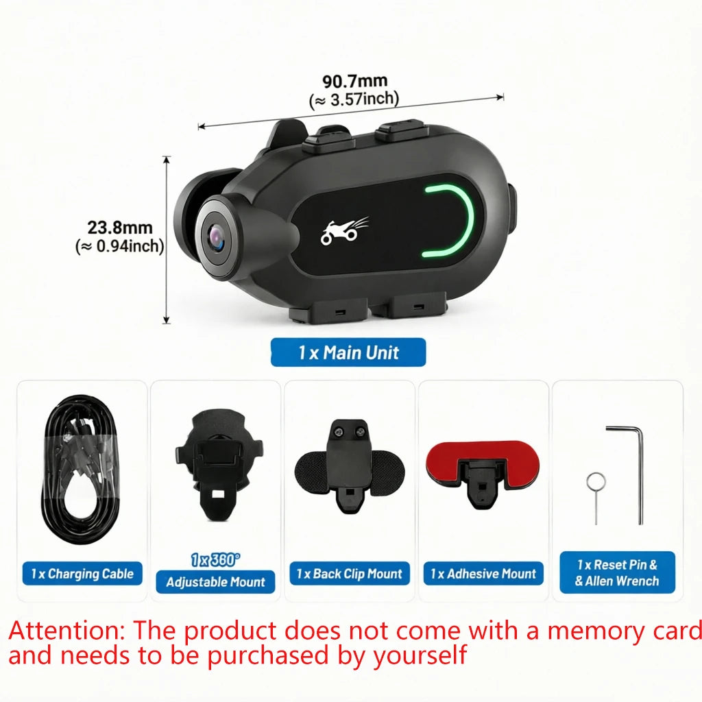 Action Camera - 1080P HD 30FPS Video, 9 Hour Battery, Waterproof, 300 Degree Rotating Lens, Streaming, Dashcam, Low Light Film.