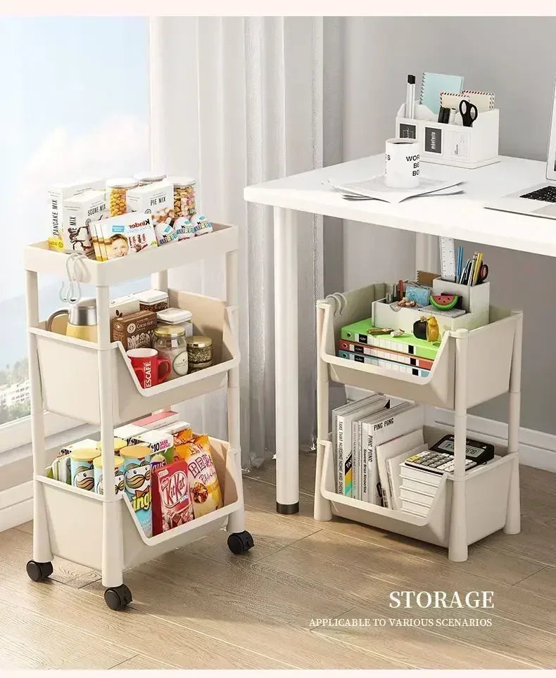 NEW Kitchen Storage Trolley Bookshelf Slit Storage Cabinet Bathroom Living Room Home Organizer Rack Kitchen Corner Narrow