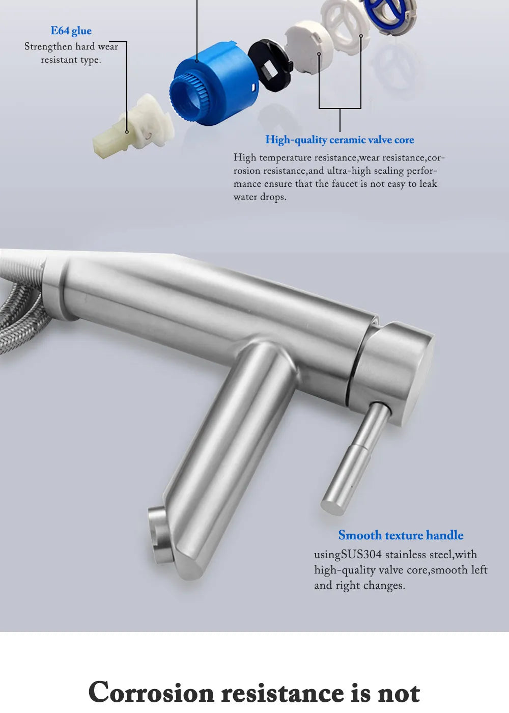 Bathroom Faucets Hot and Cold Mixer Faucets Vanity Bathroom Kitchen Deck Mounted Bathroom Sink Faucets（hose not include）