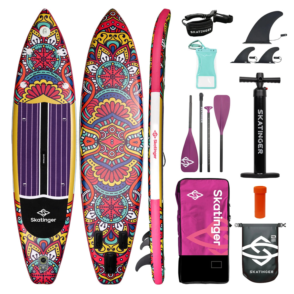 SKATINGER SUP Waterproof Inflatable Paddle Board 11'6"x32"x6" Standing Style Aquatic With Fishing Accessories SUB Board