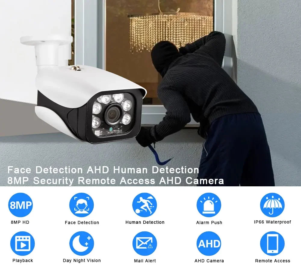 4K 8MP AHD Camera 5MP 2MP CCTV Video Surveillance Home Security Outdoor Waterproof Bullet Analog IR Day Night Vision BNC Camera