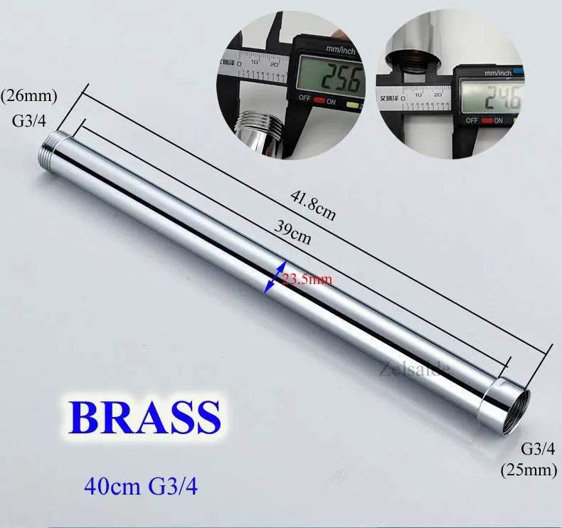 10/20/30/40/50/60/70cm brass/stainless steel shower extension rod, shower lengthen pipe