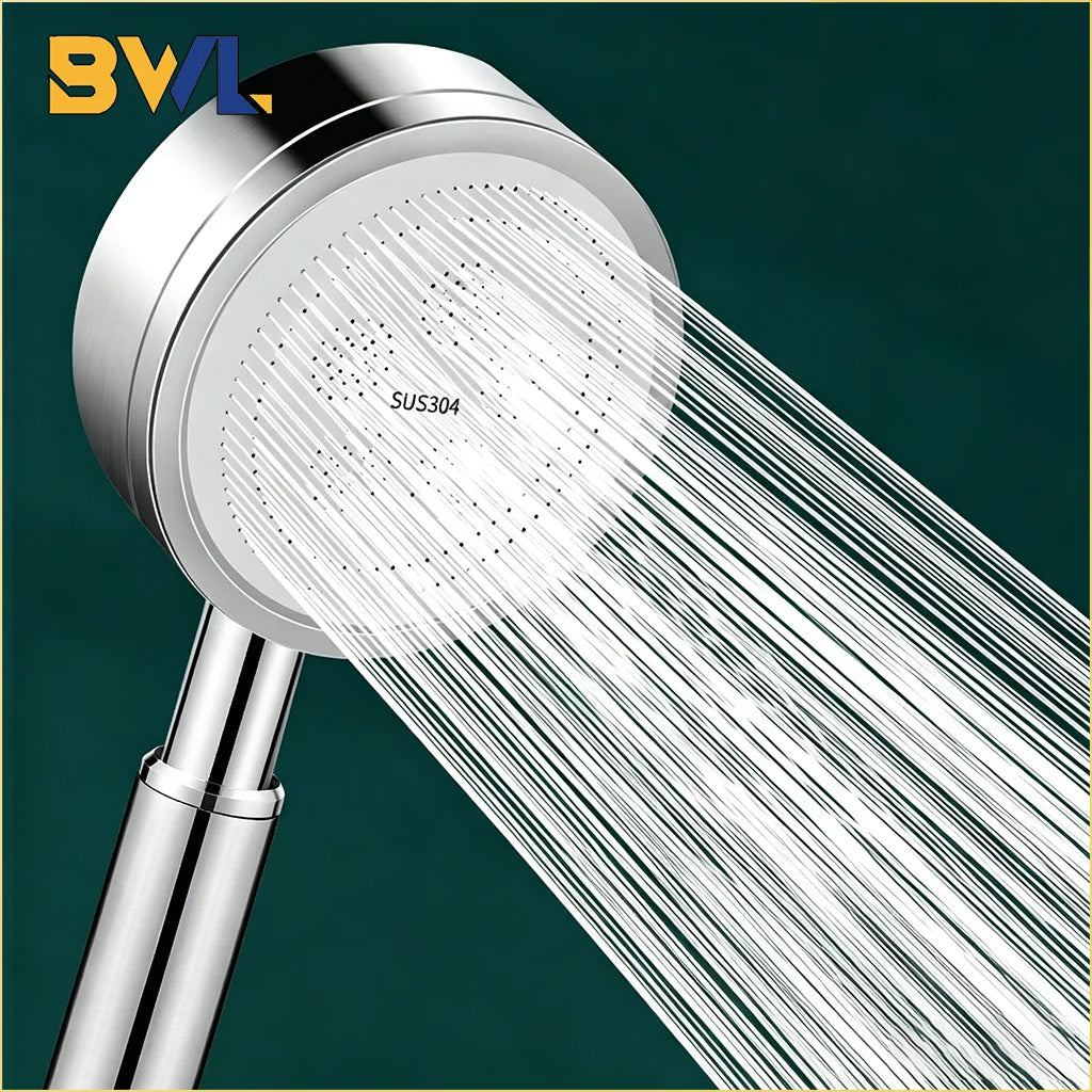 304 Stainless Steel Shower Head Pressurized High Pressure Detachable Bathroom Showerhead for Home Spa Easy Install Accessories