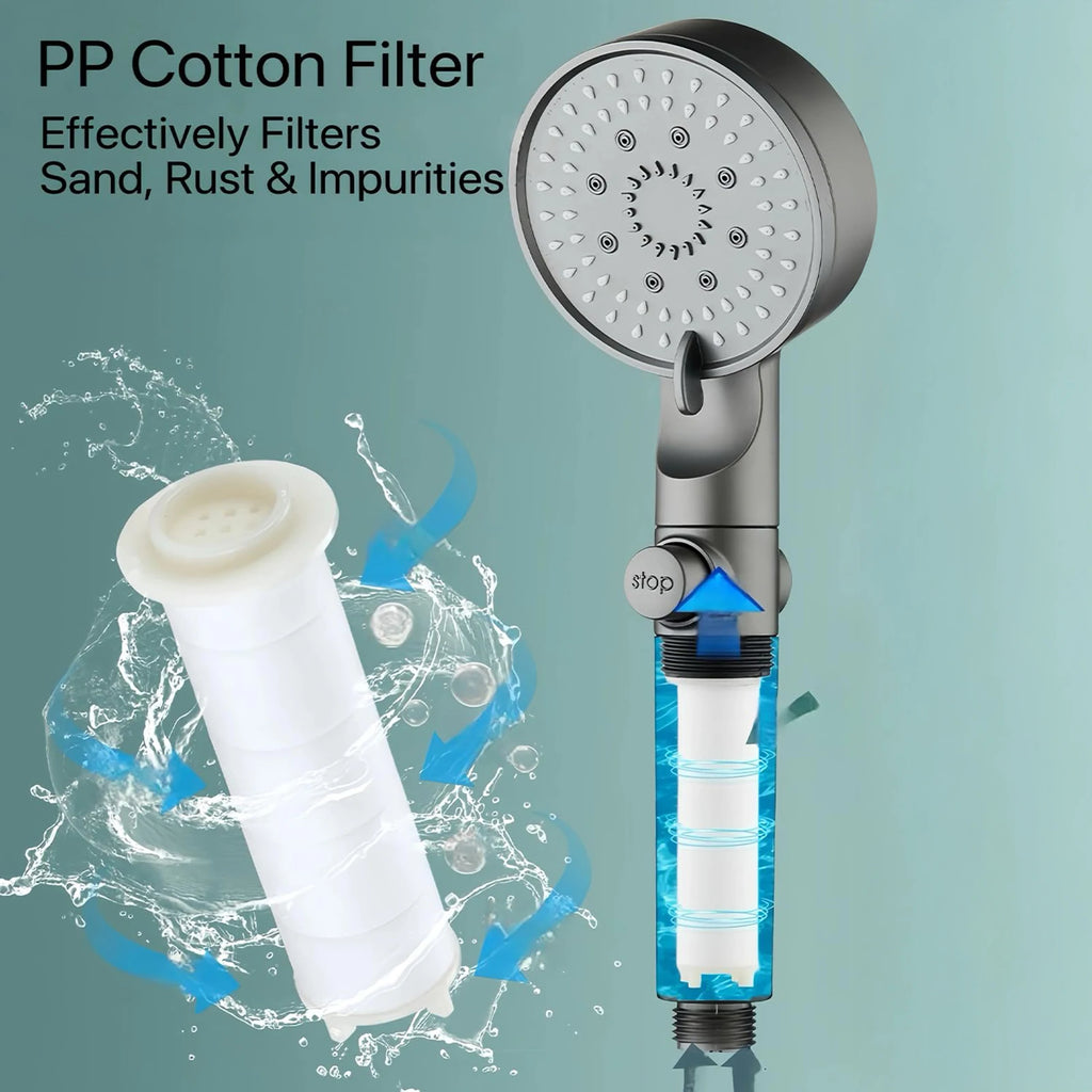 Pressurize Shower Head Durable Stainless Steel Showerhead Set Adjustable Water Pressure Shower Faucet Bathroom Accessories