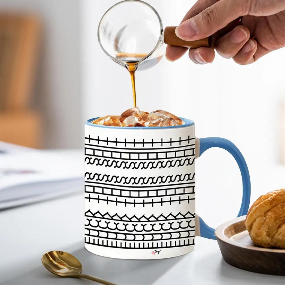 11.83 oz Coffee Mug with Handle Tea Cup Novelty Microwave-Safe Coffee Cup Ceramic Drinking Cup Desktop Ornament for Kitchen Home