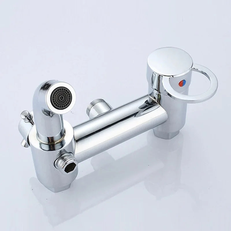 . 1 Set Bathroom Rainfall Shower Faucet Set Mixer Tap With Hand Sprayer Wall Mounted Chrome Copper YT-5335