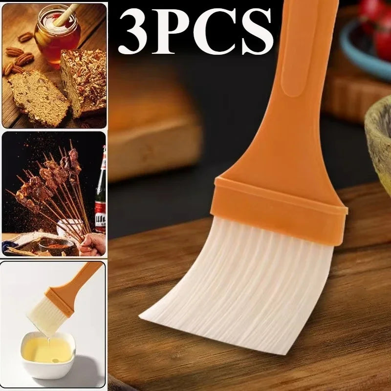 3PCS Barbecue Brush Food Oil Brush Kitchen Gadgets Portable Tools for Grilling Baking Cooking Outdoor Adventures
