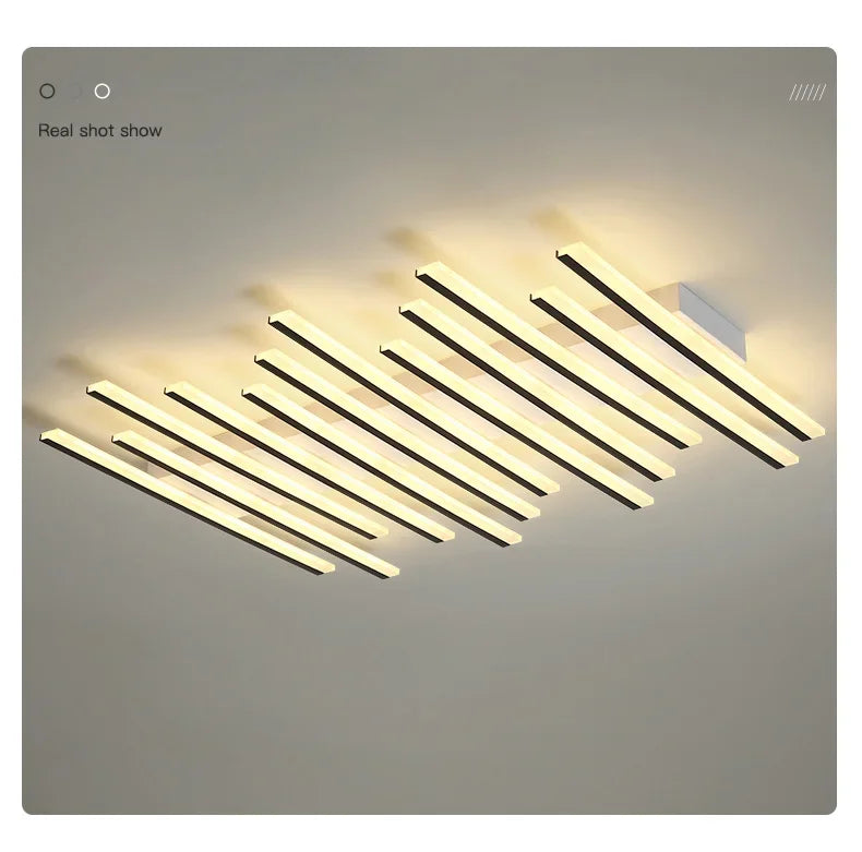 Modern LED Suitable for Living Room Pendant Lights With Remote Control Indoor Bedroom Office Lighting Long Strip Ceiling Lights