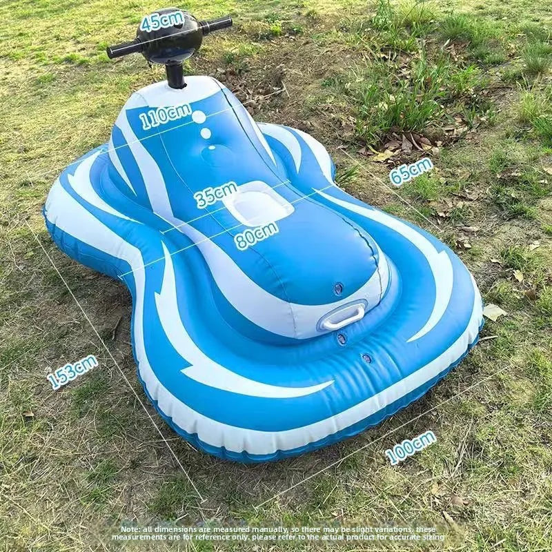 Powered Inflatable Water Scooter Toy – Motorized Surfboard with Handle Steering for Adults & Home, Pool/Lake Ride-on