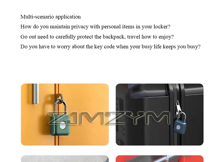 Portable Smart Fingerprint Lock USB Electronic Safety Locks Keyless Luggage Bag Padlock Fingerprint Unlock Fingerprint