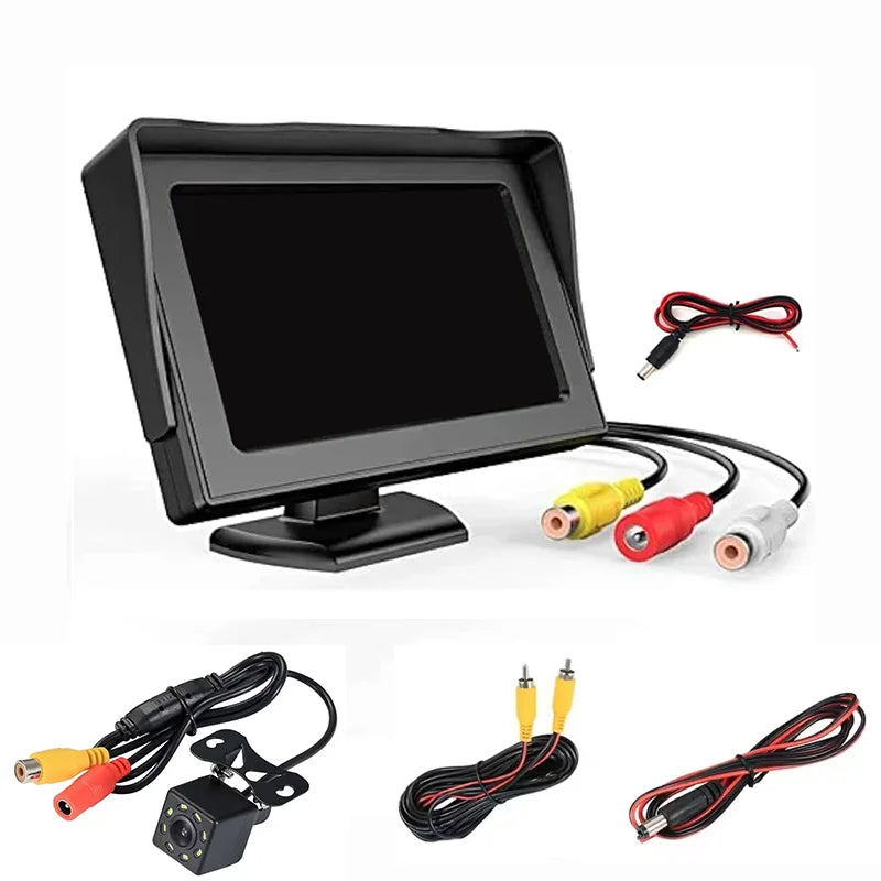 4.3 Inch Car Rear View Camera with Monitor for Vehicle Parking Universal HD Reversing Camera LCD High-definition Display Screen