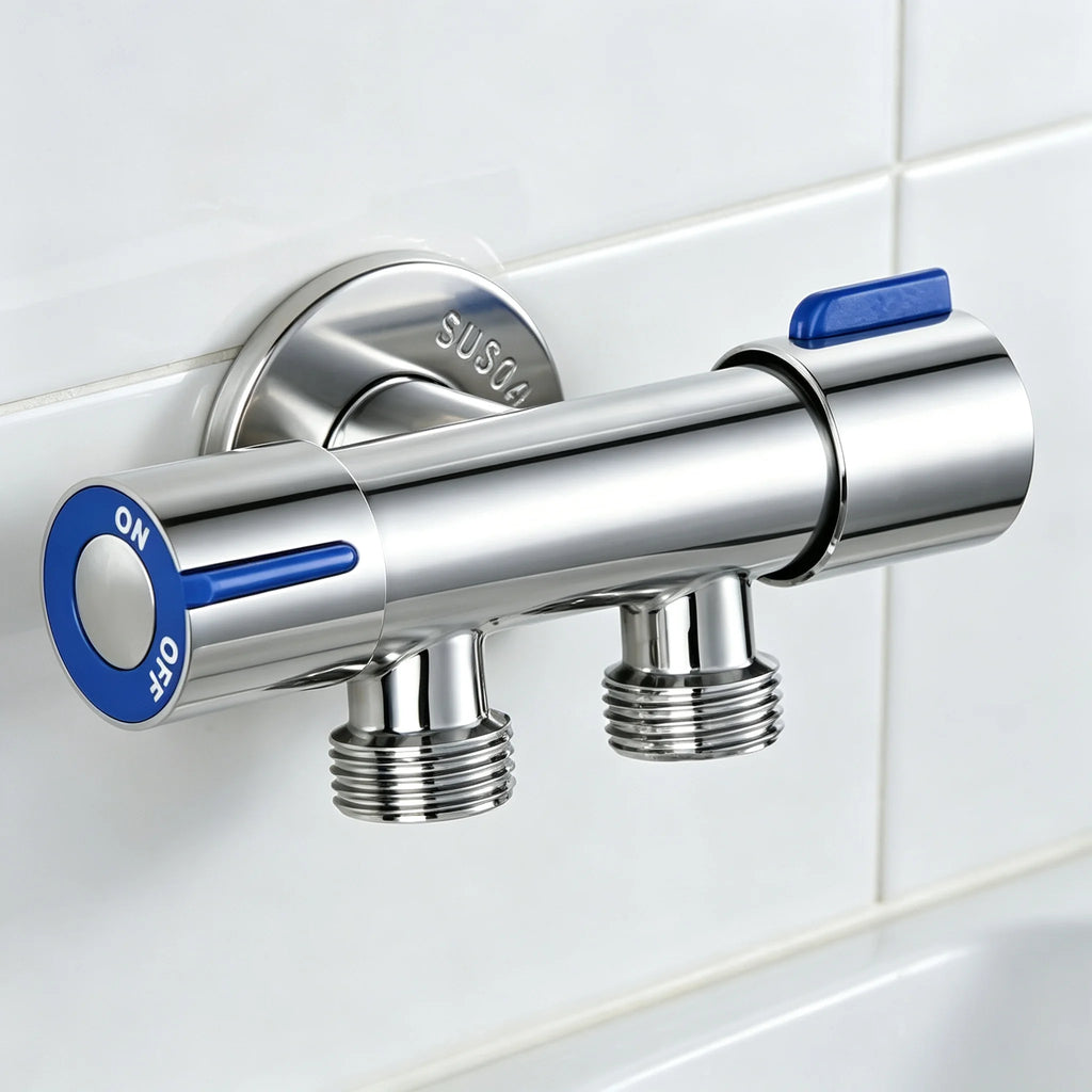 Double Handle Stainless Steel Cold Water Faucet Bathroom Washing Machine Faucet