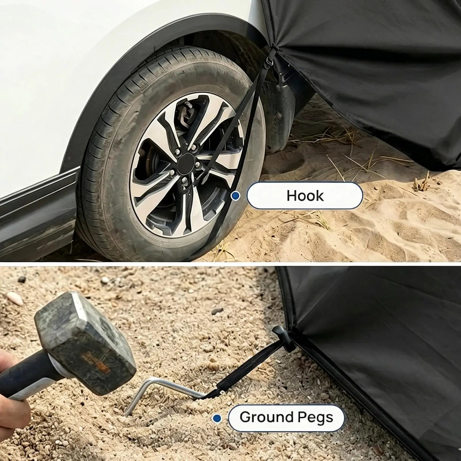 Tailgate Tent For SUV Car Trunk Changing Awning Camping Tailgate Privacy Tent For Trailer Van Automotive Hatchback RV Picnic