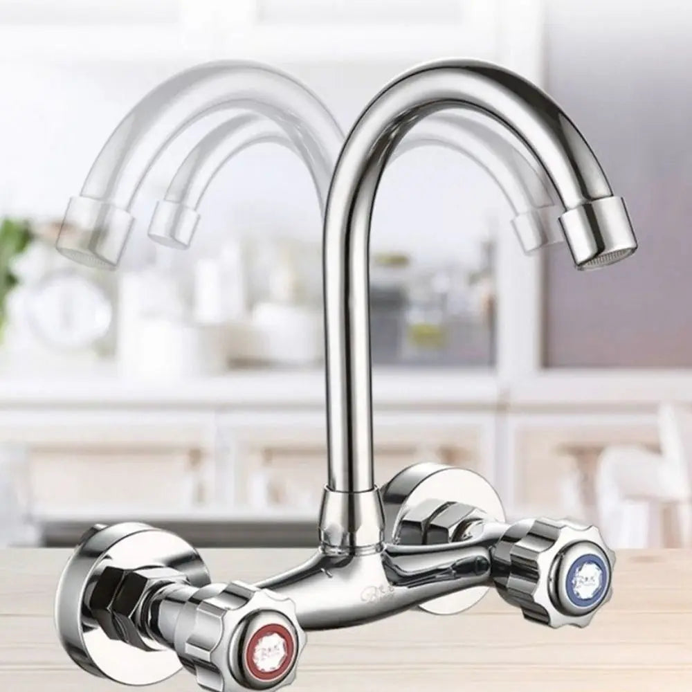 Modern Metal Out Water Inlet Valve Hot and Cold Double Control Double Shower Faucet Valve Wall Mounted Water Tap Mixing Valve