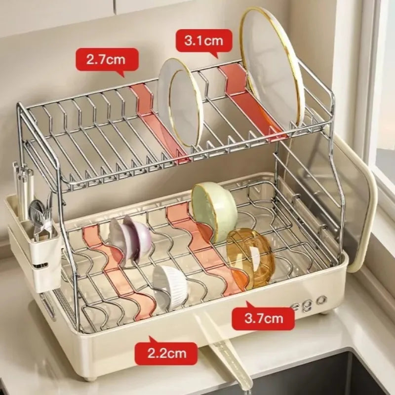 Kitchen Dish Storage Shelf, Multifunctional Countertop Organizer, Detachable Easy-Clean Plate Rack, Durable Sturdy Design