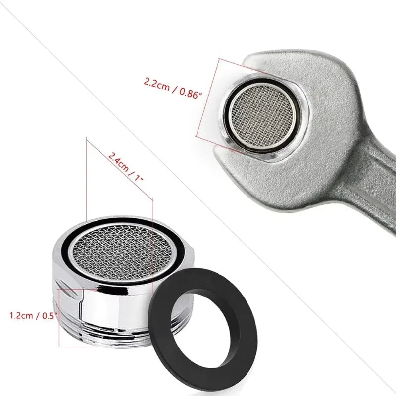 3PCS Brass Water Saving Faucet Tap Aerator M24 Thread Bathroom Faucet Bubbler Stainless Steel Replaceable Filter Mixed Nozzle