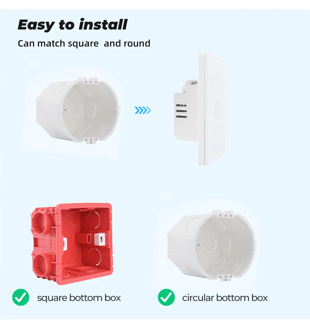 Smart WiFi Switch  Remote Control Touch Panel Light Switch No Neutral Wire Voice Control Timer Smart Home Switch