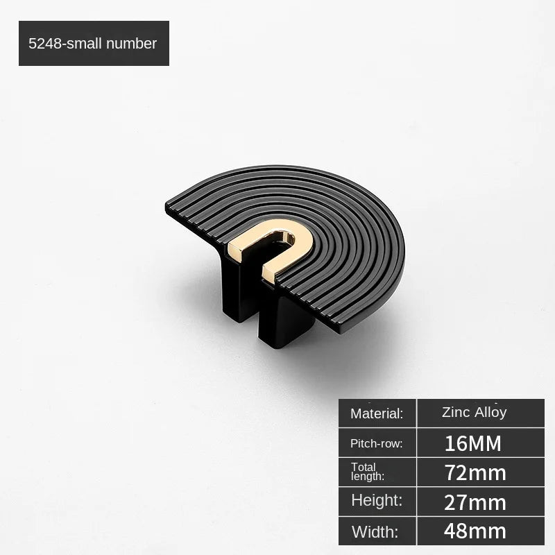 Brass Furniture Handles Modern Light Luxury Semi Circle Pulls Wardrobe Dresser Cupboard Cabinet Drawer Half Moon Knobs