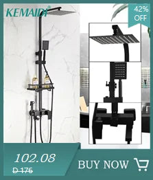 KEMAIDI Shower Panel Tower System with Digital Dispaly 4-Function Shower Systerm Faucet Mixer Rain Massage System with Body Jets