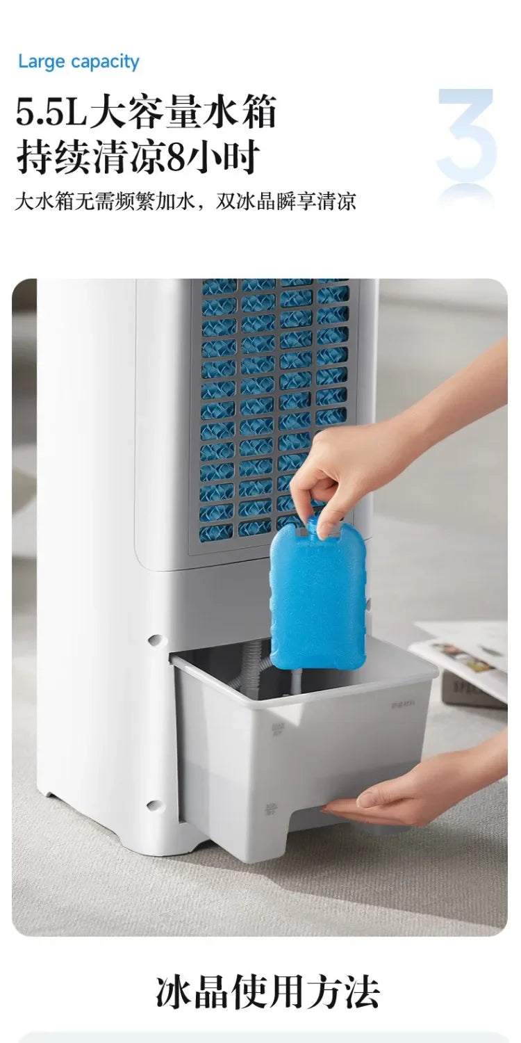 2026 New Portable Evaporative Air Cooler Water Cooling Fan Cold Wind Air Conditioner Fan for Home Dormitory Office Use