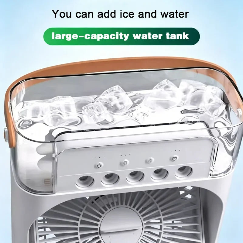 3 in 1 Fan Air Conditioner Household Mini Air Cooler LED Night Light Portable Humidifier Air Adjustment Fan Office Home Fan
