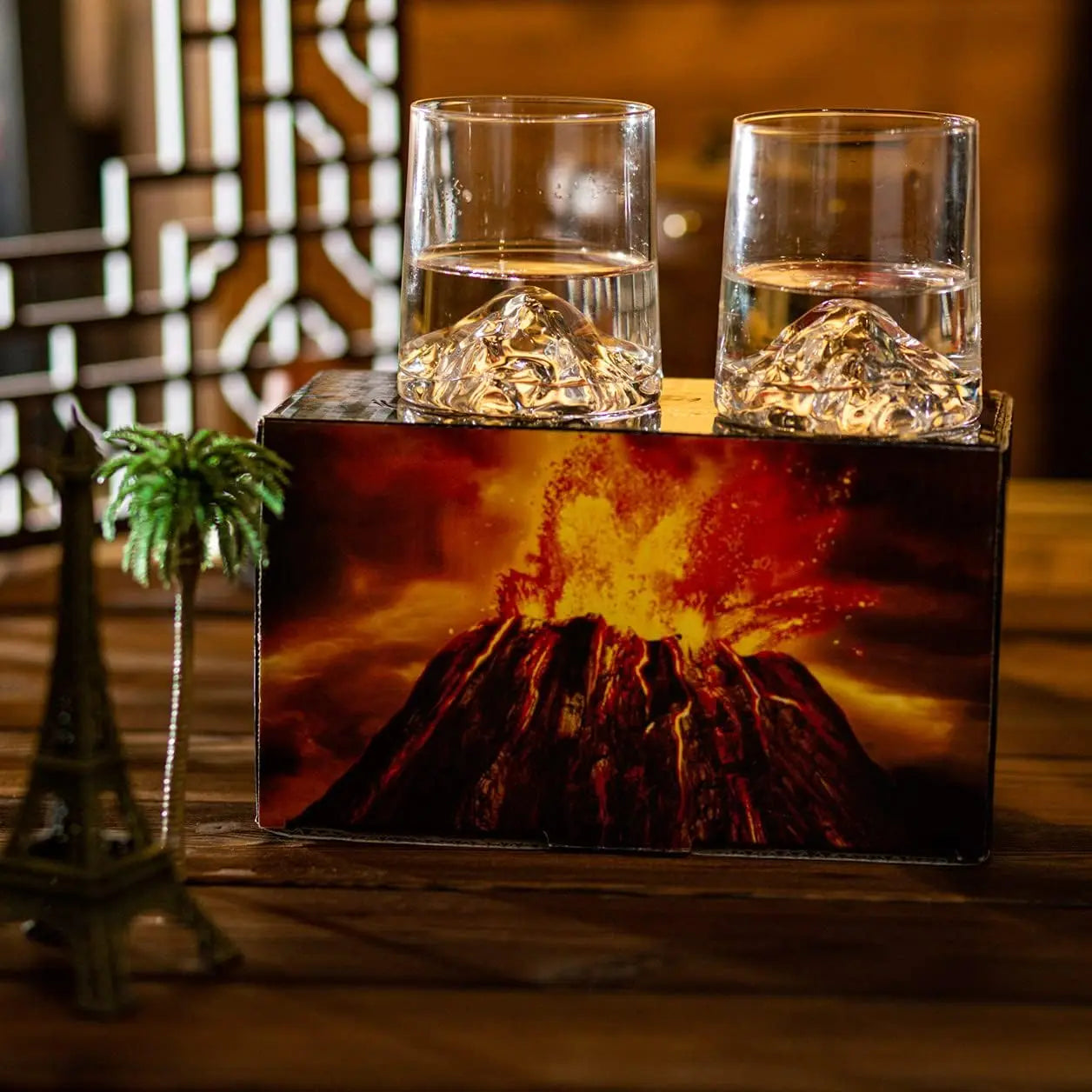 5 Oz 3D Guanshan Whiskey Glass Set Transparent Crystal Cup Suitable for Drinking Whiskey Cognac Cocktail Ice Wine Glass
