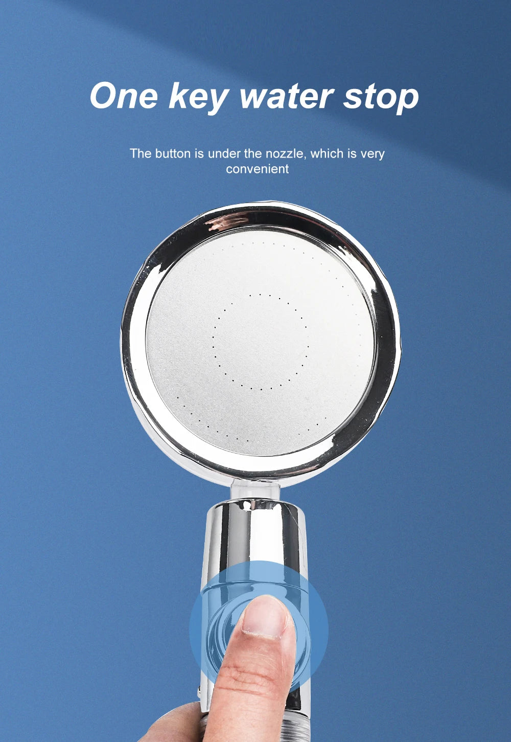 High-Pressure Shower Head Handheld Turbo Fan Showerhead With 5 Filters Water Saving Spray rain Shower Bathroom Accessories