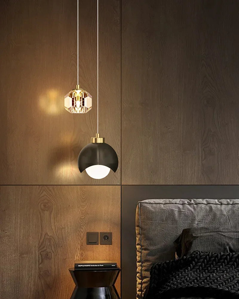 Modern Led Pendant Lights For Bedroom Creative Home Decor Haning Lamp Luxury Dining Room Lighting Gold / Black Crystal Fixtures