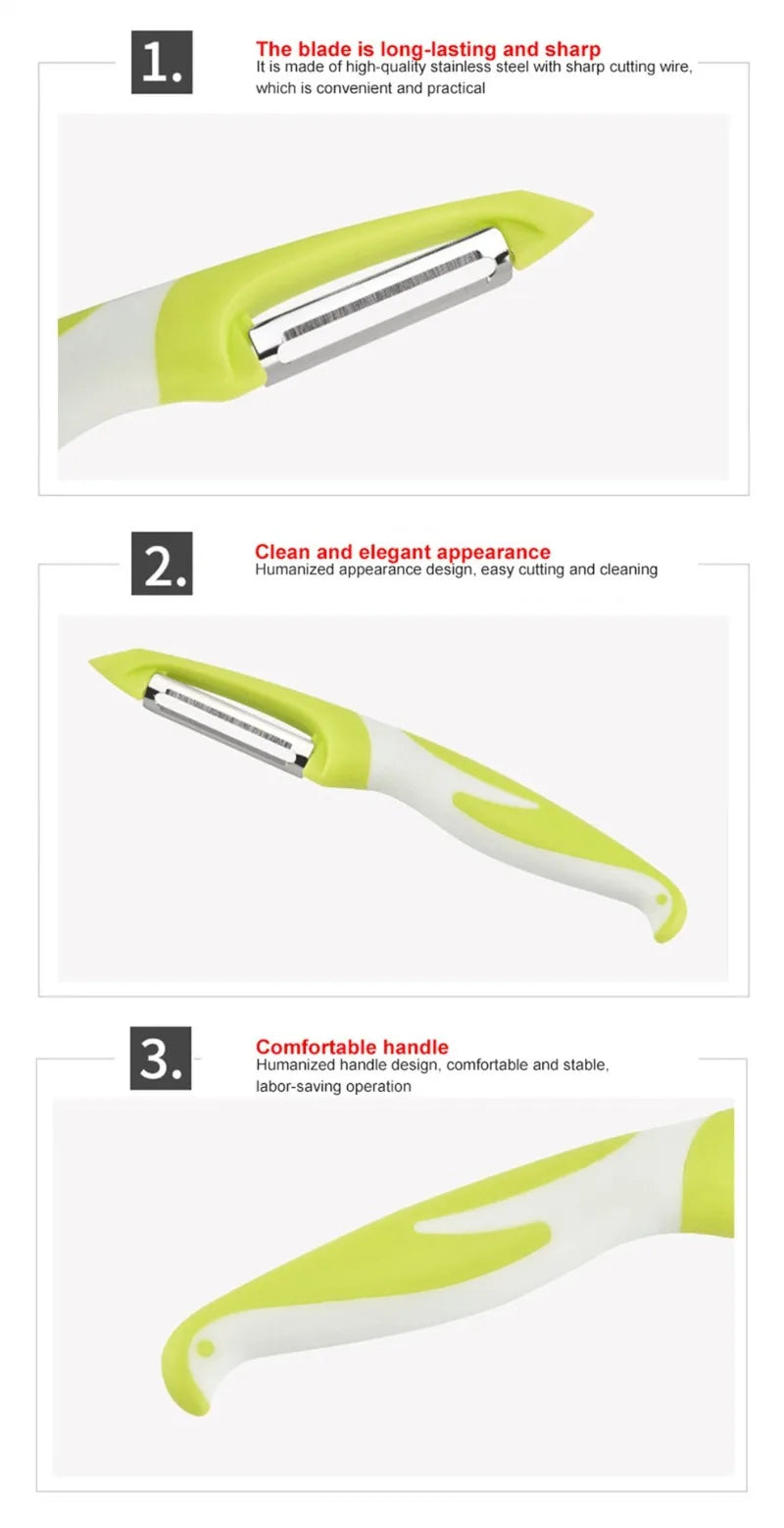 1pc Stainless Steel Carrot Potato Peeler Anti-slip Fruits Vegetables Slicer Cutter Hand Tool Kitchen Gadgets