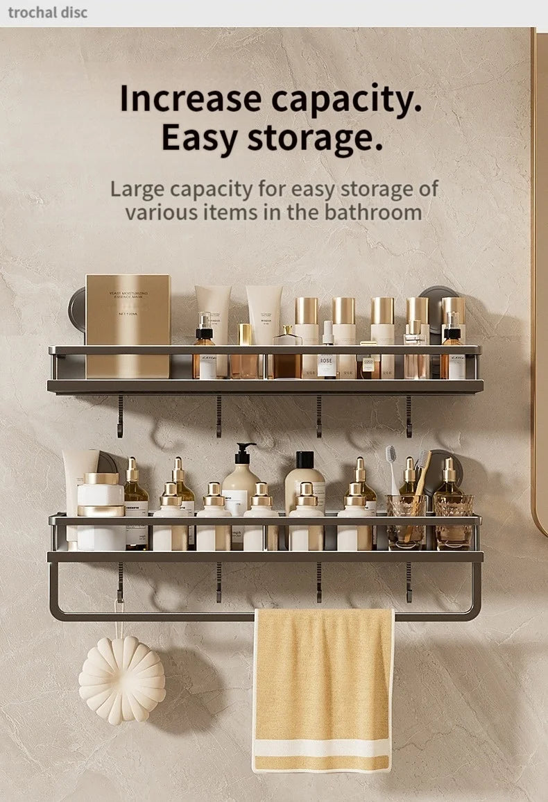 Toilet storage rack, bathroom washbasin, toilet, shower room, kitchen, wall mounted non perforated towel rack