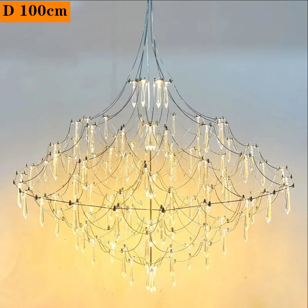 Luxury Chandelier LED Crystal Chandelier Restaurant Modern Light Romantic Living Room Villa Full of Stars Decorative Lighting
