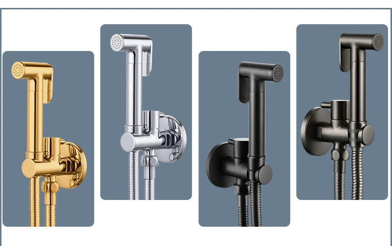 Brass Handheld Toilet Bidet Sprayer Set Accessories Black Bidet Faucet for Bathroom Sprayer Shower Head Self Cleaning White