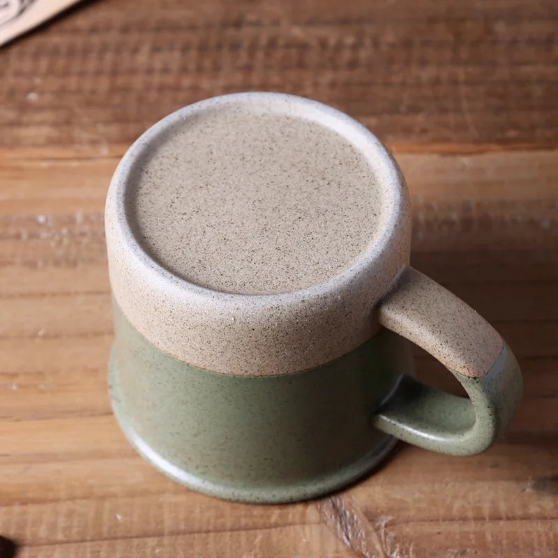 Vintage Stoneware Coffee Mug Kiln Change Ceramic Cup Small Minimalist Water Cup Sesame Glaze Breakfast Cup