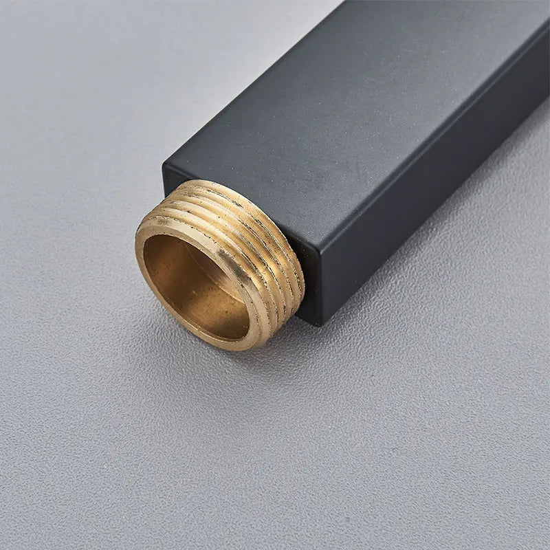 30/40cm Square Round Extension Tube For Bathroom Shower Faucet Black General Interface Extension Tubes Extend Pipe