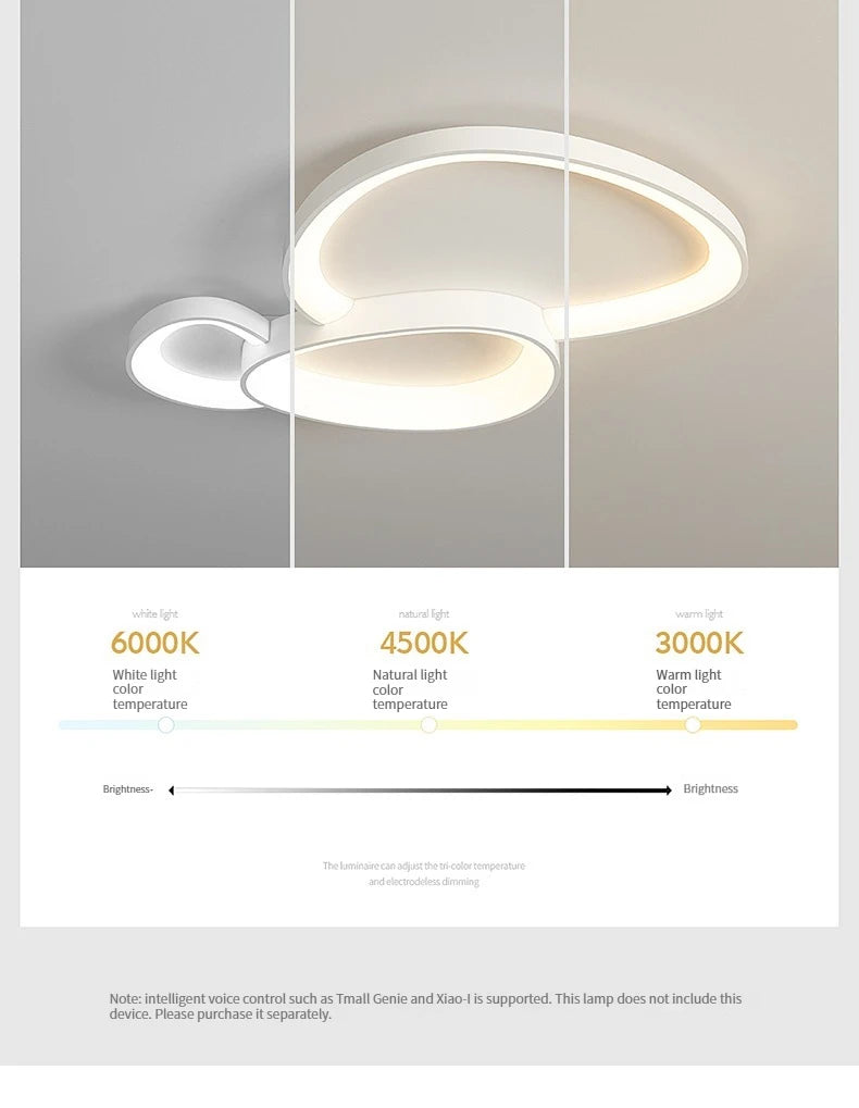Modern Round LED Ceiling Light with Adjustable Brightness for Living Room Bedroom Dining Room Home Decor Lusters Luminaires