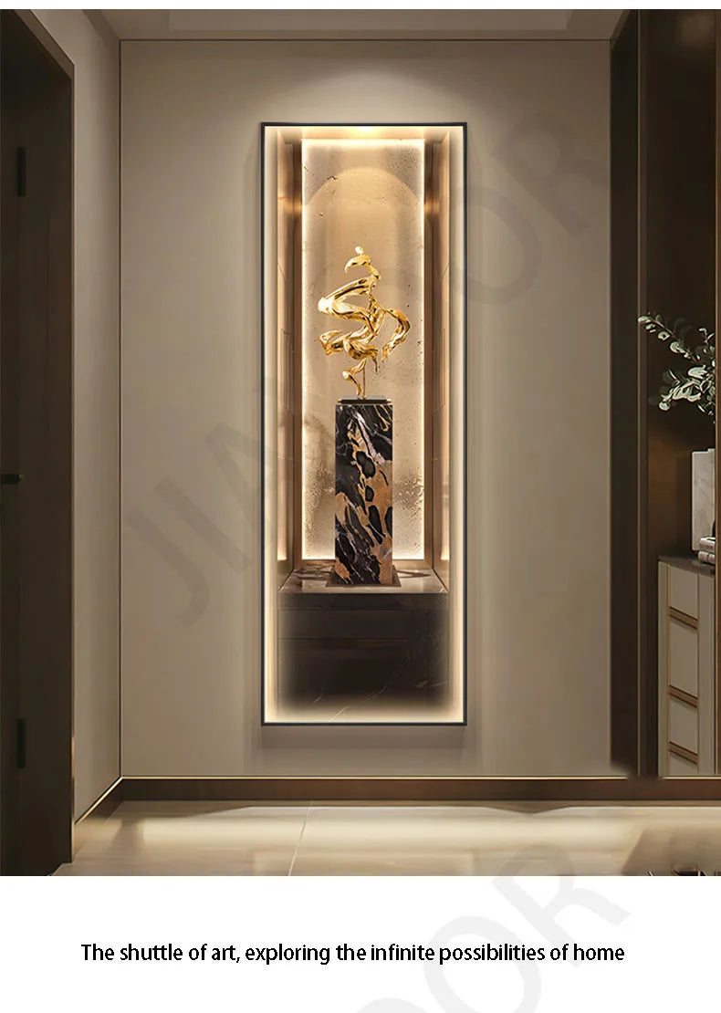 Modern Light Luxury Entrance Decoration Painting Wealth Wall Lamps Tree Corridor Hanging Painting High-end Wall Painting Light