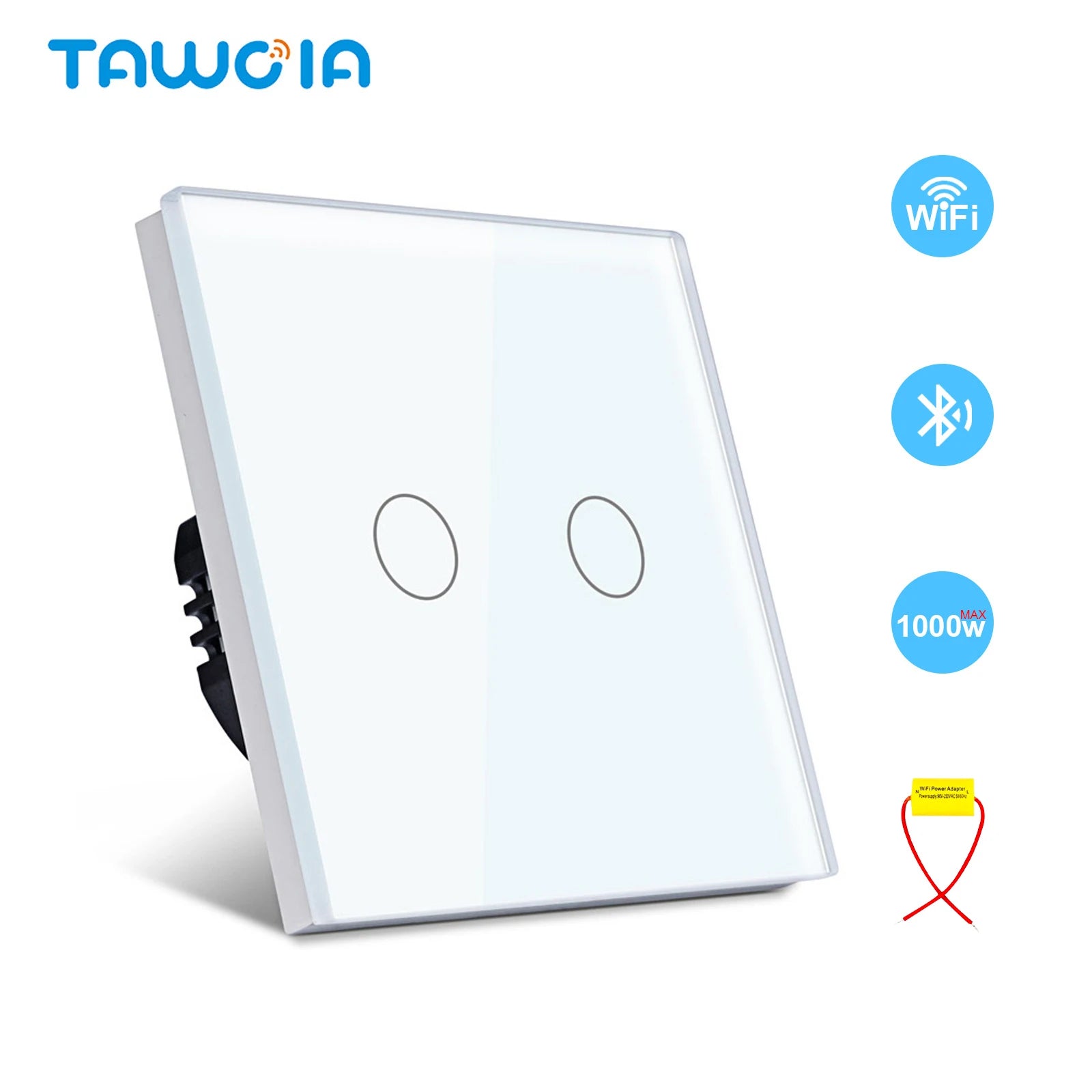 TAWOIA Wifi Touch Light Switches 1/2/3/4Gang Smart Wall Switch Tuya Smart Life Alexa Voice Control With Capacitor L/N1000W