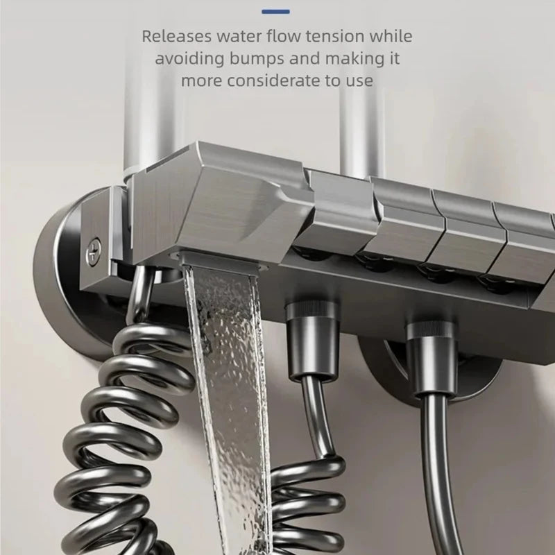 Multifunctional Aluminum Shower Set Household Hot and Cold Water Digital Display Pressurized Shower System Set Bathtub Faucet