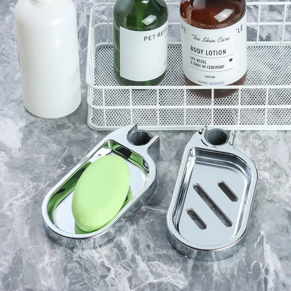 Adjustable Rail Slide Bathroom Bath Shower Soap Dishes Sprinkler Holder Soap Rack For 22 24 25 mm Bathroom Hardware
