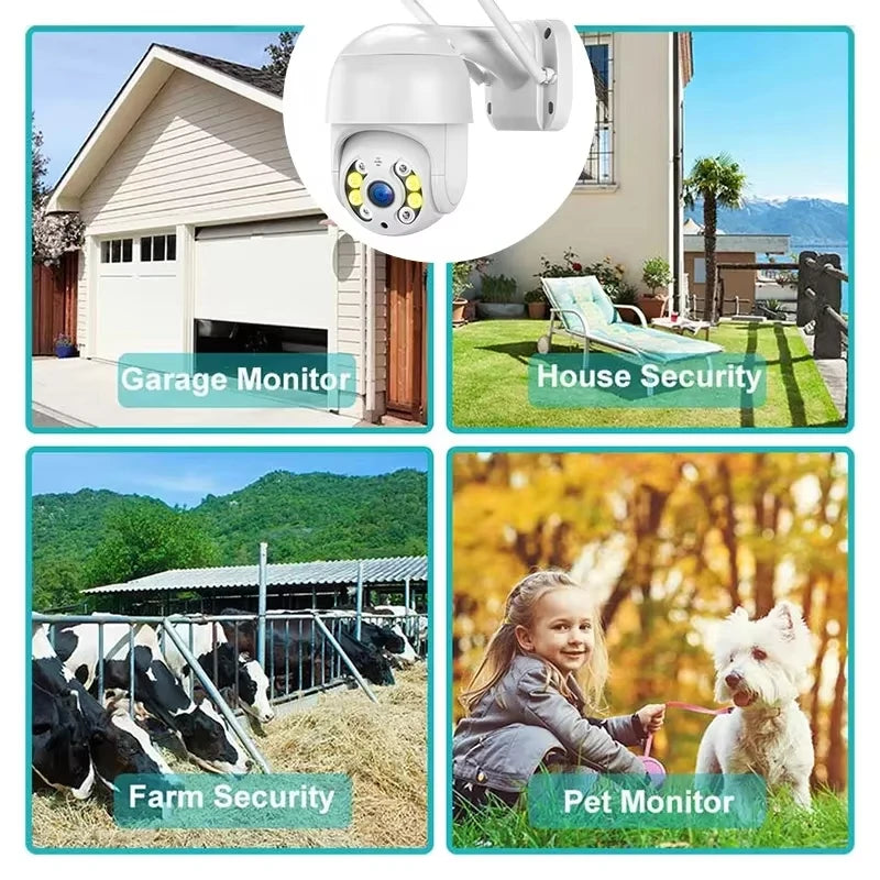iCsee Outdoor Security Camera - 8MP 4K Wireless PTZ IP Cam with Color Night Vision & AI Auto Tracking, Home CCTV Surveillance
