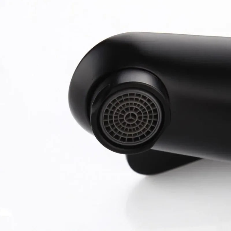 Bathroom Basin Faucet Cold & Hot Water Mixer Sink Tap Black Single Handle High Quality Kitchen Bathroom Accessory