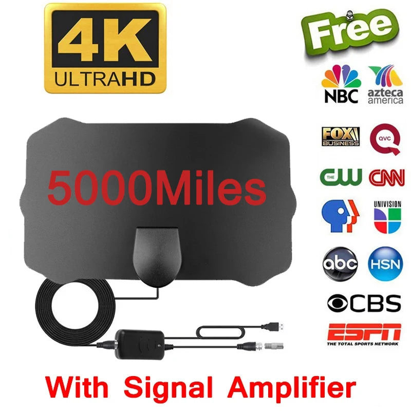 2025 New 4K Indoor Digital TV Antenna 4k HD HDTV Antena DVB-T/T2 DVBT2 Cable TV Antena 500Miles UHF VHF DTV Antennas Tv Aerial