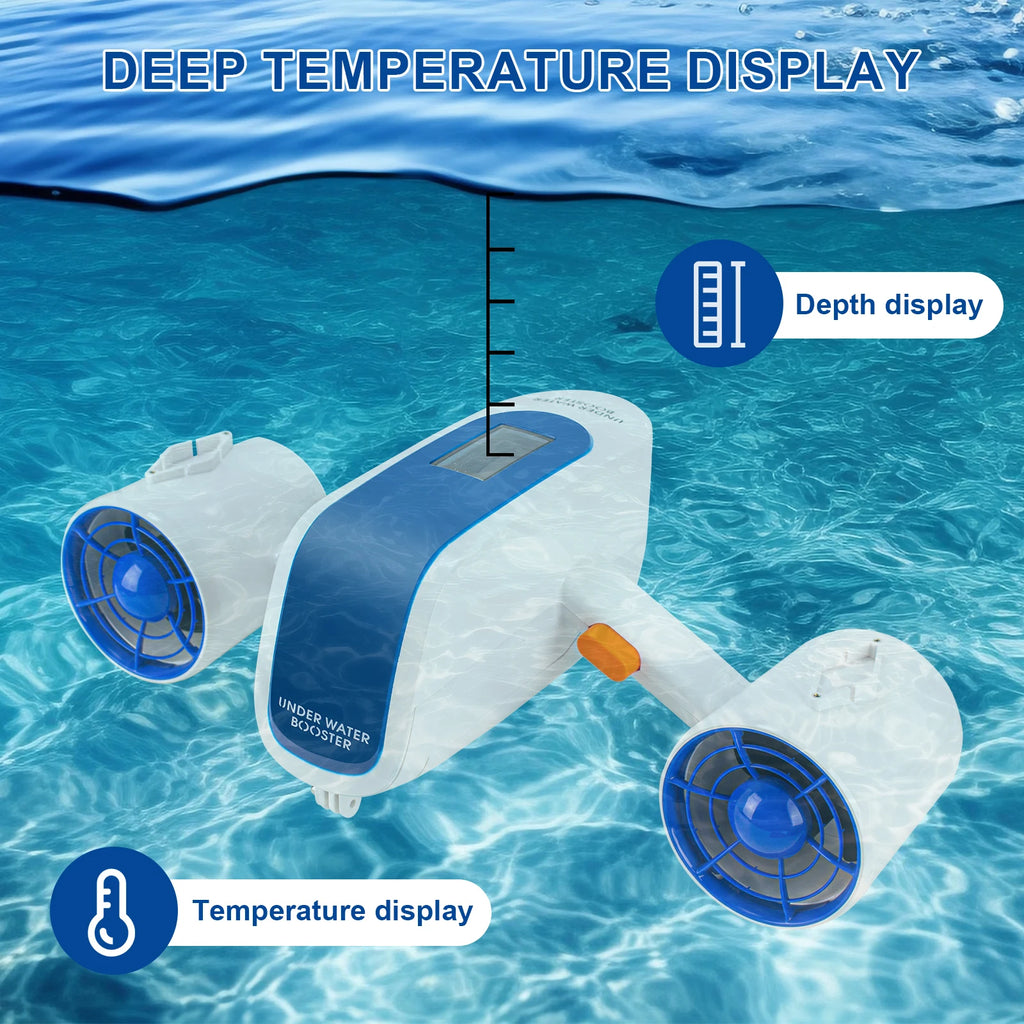 4.3" Screen Waterproof Sea Scooter, Portable 75000MAH Speed Adjustable Electric Underwater Scooter Jet