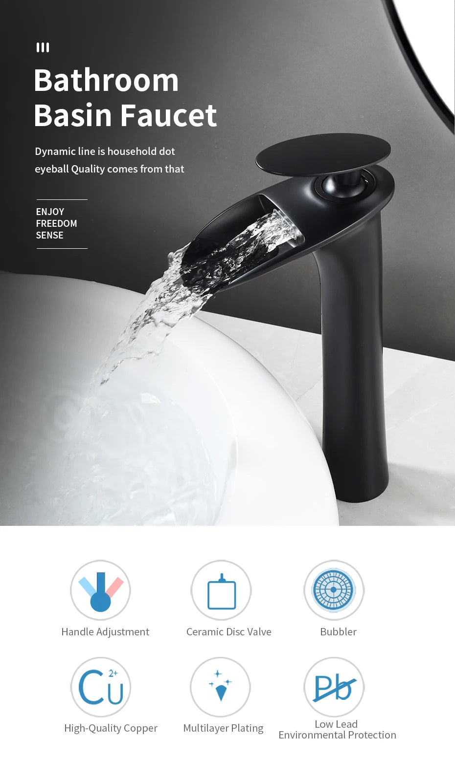 Basin Faucets Modern White Bathroom Faucet Waterfall faucets Single Hole Cold and Hot Water Tap Basin Faucet Mixer Taps 855924