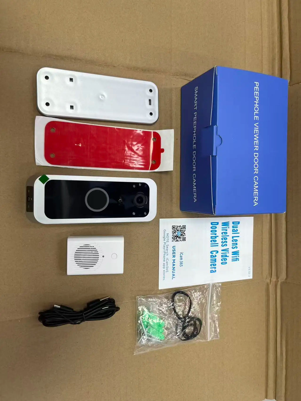 iCam365 APP 2MP 1080P Dual Lens Low Comsunption WIFI IP Doorbell Visual Video Door Phone Peephole Viewer Door Camera