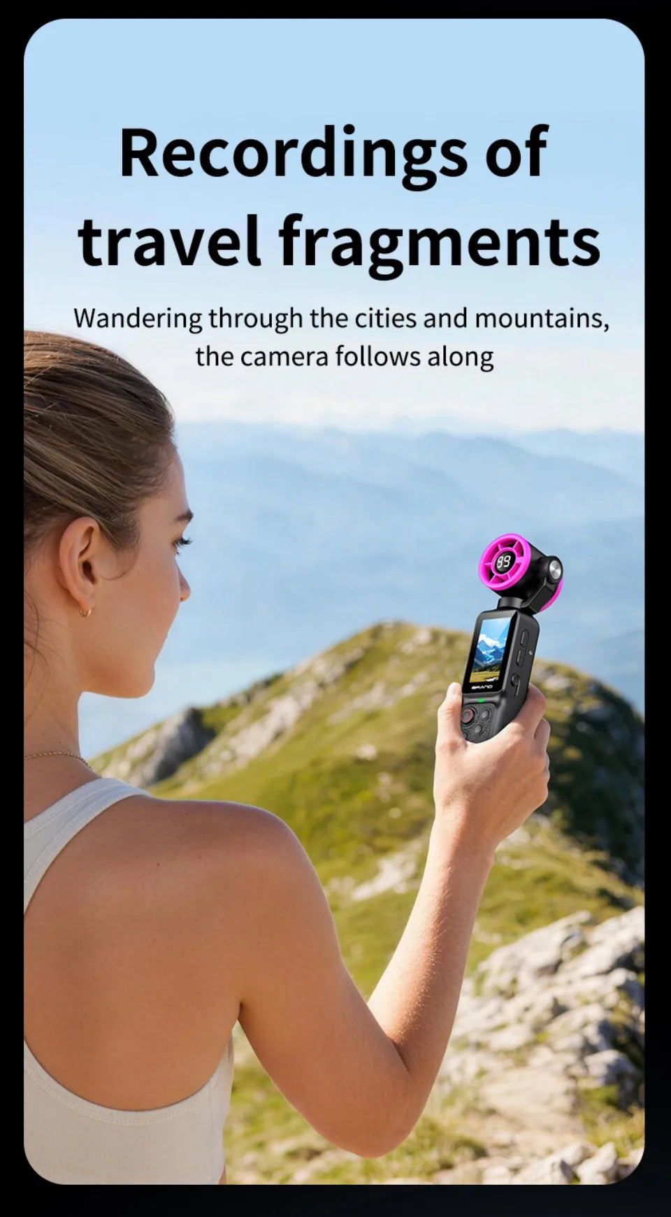 HD 2 in 1 Action Camera with 5 Speed High Speed Cooling Fan Video Recorder For Vlog YouTube Outdoor Shooting Handheld Action Cam
