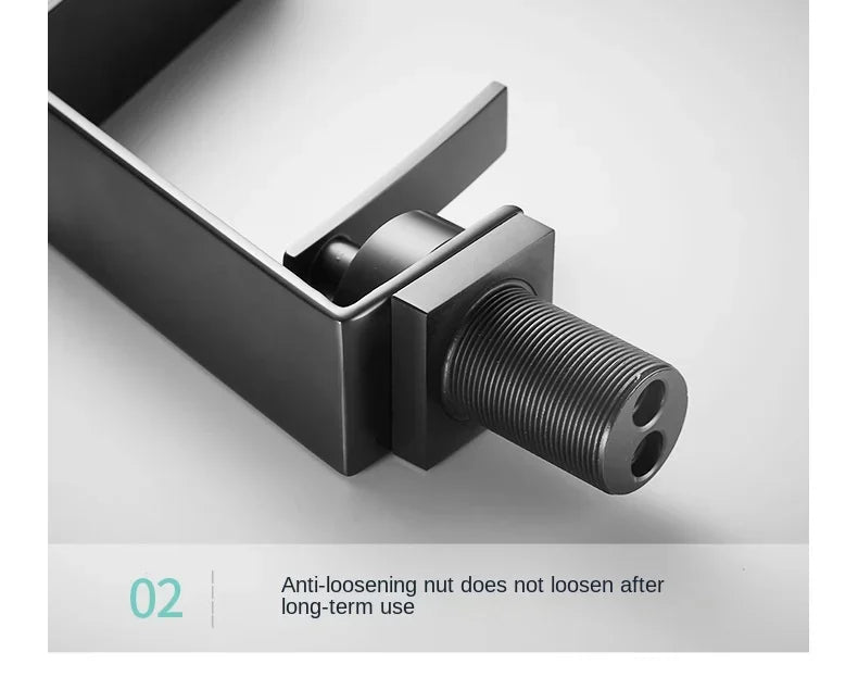 Washbasin Hot and Cold Faucet, Brass Minimalist Washbasin, Waterfall Style Bathroom, Household Washbasin Faucet